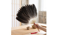 Handmade Goose Feather Fan Decorative Feather Fan Traditional Accessory Oversized for Performers, Cosplayers