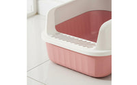 Extra Large Space Cat Litter Box Anti-Splashing Semi-Enclosed Litter Pan Easy Cleaning High-Sided Cat Toilet Detachable Design for Kittens, Short-Legged Cats