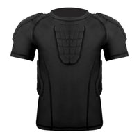Impact-Protection Short Sleeve Safety Shirt Athletic Padded Compression Shirt Stretch Apparel Lightweight for Children, Young Athletes, Girls, Football, Basketball, Training