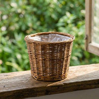 Home Decoration Willow Plant Pots for Indoor Plants, Two-Tone Wicker Basket for Storage, Tapered Indoor Plant Pot, Organiser Box Pack 1