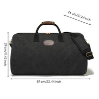 Canvas Travel Bag Heavy-Duty Canvas Holdall with Shoulder Strap Structured Travel Duffel Bag for Commuters