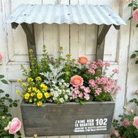 exposedTop Wooden Wall Planter Decorative Text Corrugated Roof Planter Garden Planting Box