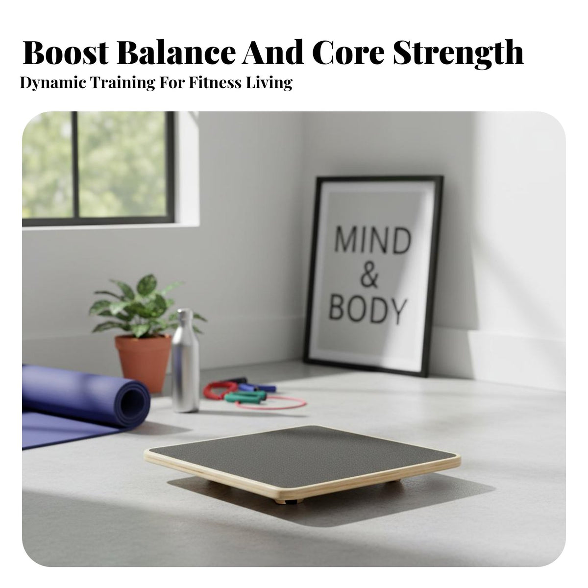 Non-Slip Surface Wooden Balance Board Versatile Use Round Wobble Board Heavy Duty Construction Physical Rehabilitation Wobble Disc 360-Degree Rotation for Seniors, Kids, Athletes, Mind-Body Practice, Home Gym, Standing Desk