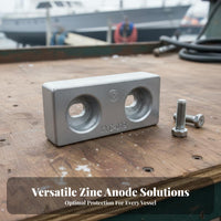 Easy Installation Bolt-on Zinc Anode High-Quality Alloy Zinc Anode Block Electrolysis Protection Block for Yacht Owners, Marina Operators, Shipyard Workers, Saltwater Environments, Freshwater, Brackish Water, Docks