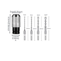 150 Mm Drill Bit Adapter Set Knurled Wrench Drill Adapter Cylindrical Tool Accessory Metal