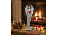 Angel Sculpture with Heart Faceless Heart-Holding Angel Figurine Resin Decor for Decorators, Collectors, Shelf, Mantel, Holiday Display