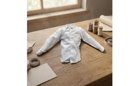 Pointed Collar 1/6 Scale Doll Shirt Long Sleeves Collared Button-up Doll Shirt Chest Pocket Toy Clothing Woven Textile