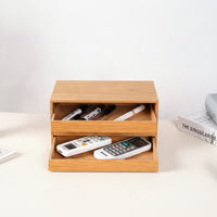 Solid Wooden Desk Organizer with Drawers Sturdy Desktop Organizer with Drawers Long-Lasting Storage Box Smooth for Office