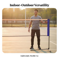 Portable Badminton Net Easy Installation Folding Net Frame Versatile Use Adjustable Height Badminton Set for Students, Outdoor, Indoor, Backyard