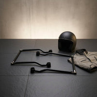 Chrome Plated Saddlebag Bracket Metal Iron Saddlebag Support Frame Black for Harley Riders, Wheel Clearance