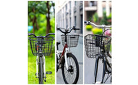 Thickened Front Bike Basket Rectangular Wire Basket with Mounting Bracket Long-Lasting Sturdy for Commuters