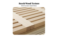 Wooden Slat Frame floor-level setup Compatible Horizontal Wood Slat Set Eliminates Box foundation Slatted Support for Renters, Parents, Guest Room, Dormitory, Daybed