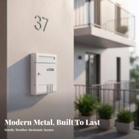 Wall-Mounted Locking Mailbox Weather-Resistant Wall-Mounted Metal Mailbox Secure Outdoor Post Box Sturdy Construction