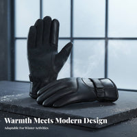 Fleece Lined Touchscreen Gloves Warm Cold Weather Cycling Gloves Windproof Wind-Resistant for Adults, Motorcycle Riding