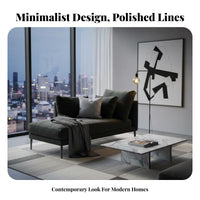 Modern Minimalist design Upholstered Chaise Lounge Nordic Inspired Single Sofa Elegant outline Living Room Seating pillowyLike Comfort for Interior Designers, Hotel Managers, Bedroom, Lounging, resting, perusing