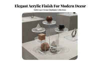Clear Unseen Box Display Transparent Design Acrylic Display Stand Multi-Tier Collectible Shelf Space Saving for Showcase
