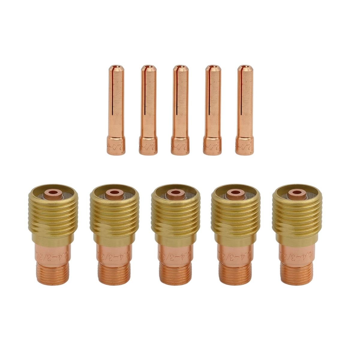 10 Pieces Torch Consumables Kit Standard Collets Cylindrical Collet Bodies for Welders