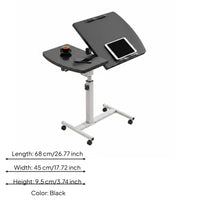 Bedside Rolling Desk Movable Adjustable Reading Stand Space-Saving