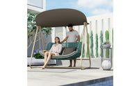 Garden Swing Hammock Rustproof Frame 2-Person Patio Swing Weather Resistant Outdoor Furniture for Balcony, Poolside