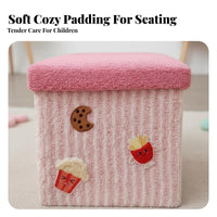 Multi-Functional burger Pouf Creative Design Storage Stool Soft Seat Footstool Portable with carrying strap for Students, Families, Home Decorators, Entryway, Living Room, Bedroom, Playroom