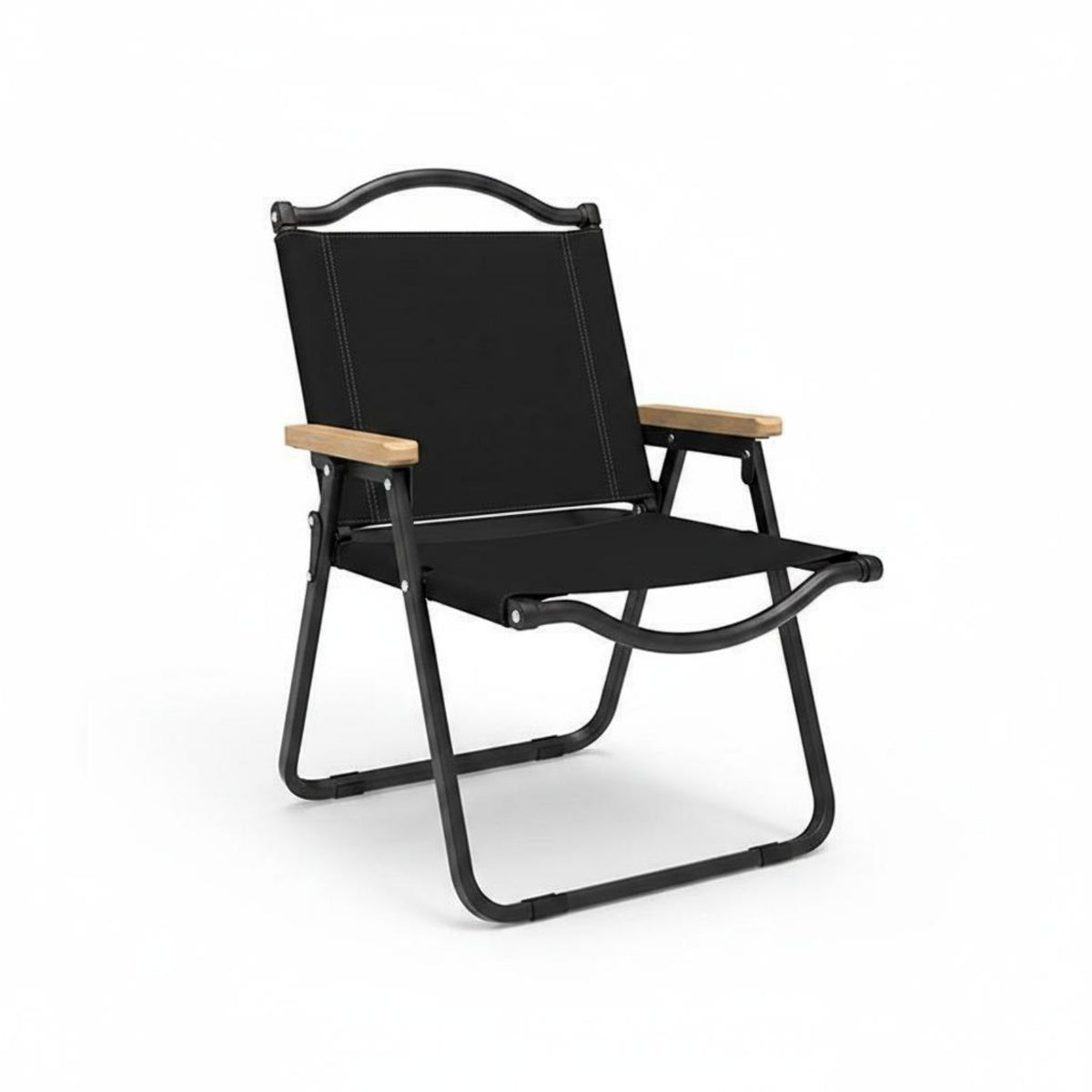 Quick Setup Foldable Chair with Backrest Lightweight Camping Folding Chair Stable Triangle Structure Camping Backrest Armrests for Picnic, Fishing