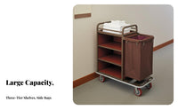 Hotel Cleaning Cart Multi-Versatile Hotel Cleaning Trolley Multifunctional Linen Collection Trolley for Housekeepers, Janitors, Hotels, Resorts