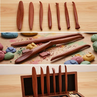 7 Pieces Clay Sculpting Tools Comfortable Wooden Clay Sculpting Tools Lightweight Wooden Modeling Sticks for Art Class