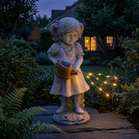Fairy Watering Can Statue Painted Finish Solar Fairy Garden Ornament Solar Watering Can Light Weather Resistant Yard Decoration