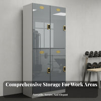 Wooden Locker with Lock Lockable Employee Storage Cabinet Large Capacity Freestanding Employee Locker for Employees, Gym Members