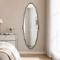 French Retro Full-Length Mirror, 165cm, Dressing Mirror, Mirror, Arch Shape, Shatter-Resistant Processing