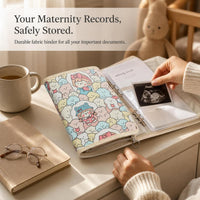 A5 Maternity Fabric Zippered Pregnancy Check-up Organizer Folder with Pockets