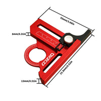 Protractor with Vertical Scale Anodized Angle Ruler with Adjustable Base Angle Protractor CNC Machined for Woodworkers, Workshop