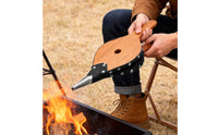 Pointed Metal Nozzle Manual Fire Blower Natural Wood Grain Fireplace Bellows Black Trim Wooden Fire Blower Handheld