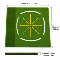 Sporting Driving Range Mat 1.17m x 1.52m, Chipping Practice Mat for Indoor & Outdoor Use, Non-Slip EVA Base Swing Practice Mat with Tee Holder