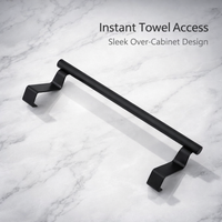 Wall-Mounted Towel Rack and Door Hanging Bar for Kitchen Organization, Stainless Steel Single Cloth Holder for Bathroom