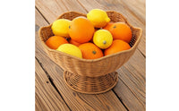 Imitation rattan Basket with Pedestal Handwoven Imitation rattanFruit Basket Round Bowl for Dining Table