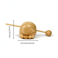 Wooden Fishes with Mallet Traditional Wooden Fishes Handcrafted Temple Block for Buddhists, Desk, Altar