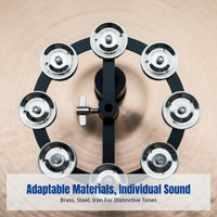 Drum Hi-Hat Jingle Cymbal, Brass Percussion Accessory, Decorative Sound, Single/Double Tier, ABS Material