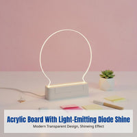 Acrylic Transparent LED Desk Memo Board, Erasable Whiteboard, Home Desktop Reminder