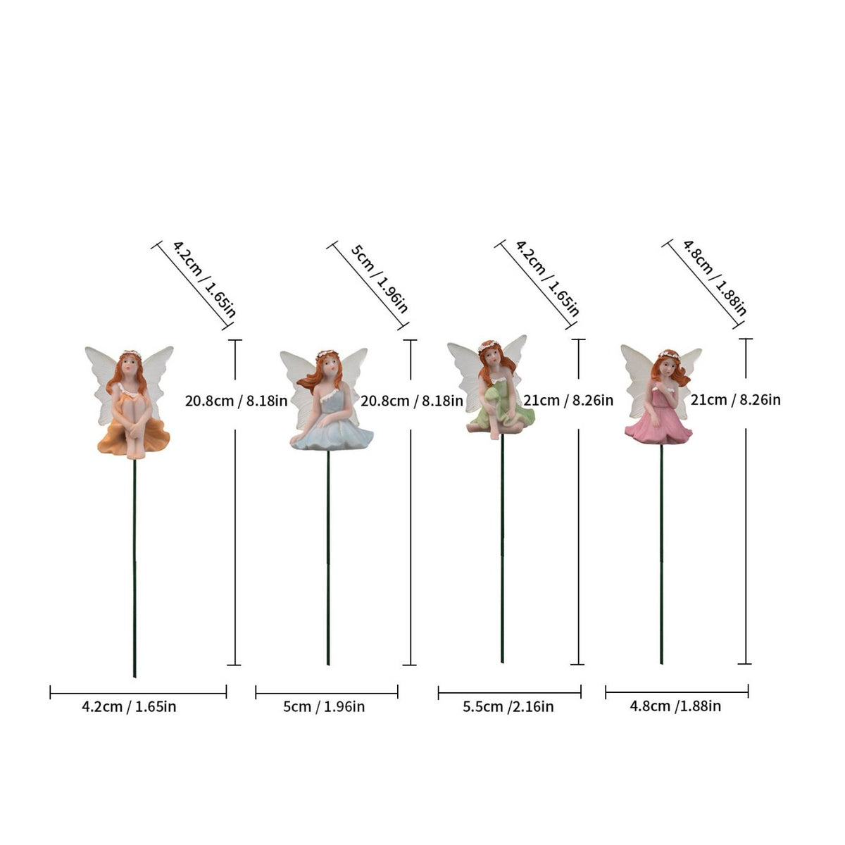 4 Pieces Fairy Garden Figurines Easy to Install Garden Fairy Decoration Cute
