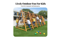 Wooden Playground Set Balance children's Development Climbing Structure Multi-Functional children's Outdoor Playset for Parents, Kindergarten
