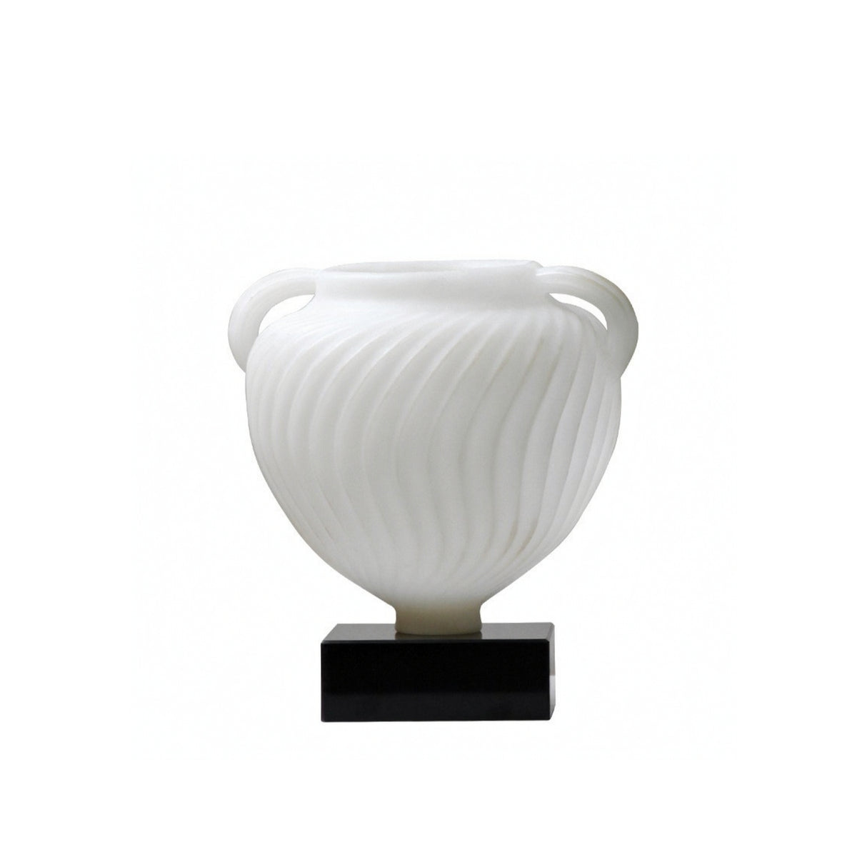 Double Eared Vase with Marble Base Modern Resin Vase Elegant Urn for Living Room, Display Shelf