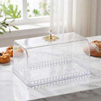 Cake Cover with Knob Handle Rectangular Cake Cover with Knob Transparent Pastry Dome for Countertop Storage
