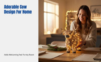 Resin Cow Decoration, Creative Glowing Cow, Home Desktop Decor, Holiday Ambience, Animal Craft Ornament