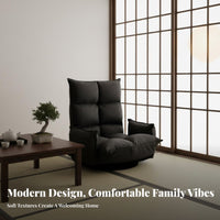 Foldable Design Adjustable Floor Chair Japanese design Adjustable Padded Lounger Nursing suitable Indoor Furniture With support barsrests for New Mothers, Apartment Dwellers, Bedroom, Bay alcove, Living Room, Watching TV
