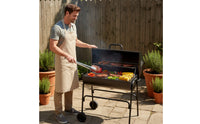 Temperature-Controlled Charcoal Grill with Side Shelf Long-Lasting Charcoal Grill with Warming Rack Spacious Large for Campers, Backyard, Camping