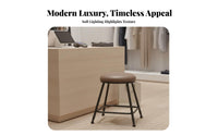 Minimalist Design Backless Padded High Stool Comfortable Cushion Padded Backless Stool Sturdy Construction Bar Chair Stable Frame for Homeowners, Business Owners, Adults, Front Desk, Cafe, Restaurant, Kitchen Island