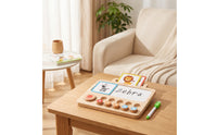 Early Learning Wooden Alphabet Board with Cards Hands-on Learning Alphabet Matching Board with Pen Animal-Themed Wooden Letter Puzzle Sturdy for Toddlers, Kids, Homeschool