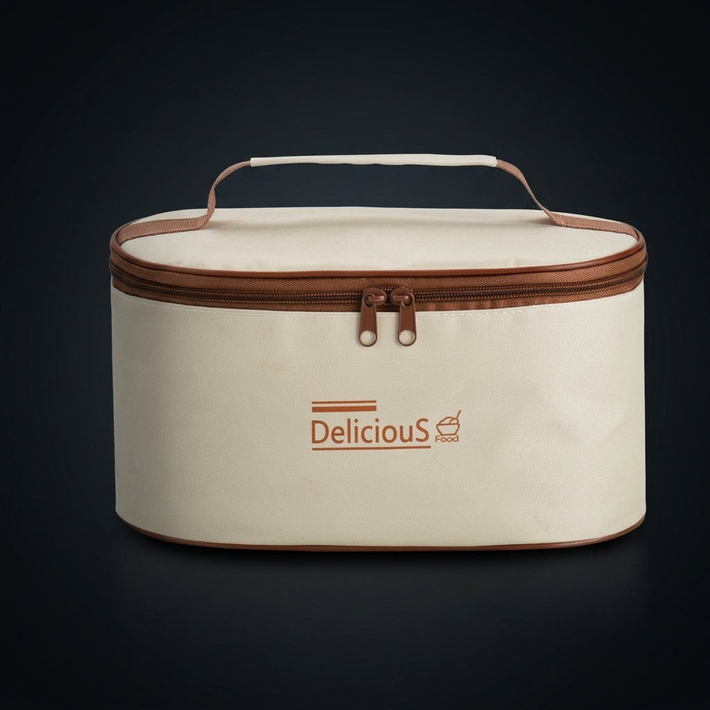 Lunch Bags for Women with Aluminum Foil Lining, Large Capacity Round Lunch Box Bag for School Picnic, Thickened Handheld Food Bag, Cool Bag
