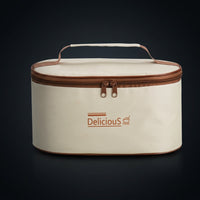Lunch Bags for Women with Aluminum Foil Lining, Large Capacity Round Lunch Box Bag for School Picnic, Thickened Handheld Food Bag, Cool Bag
